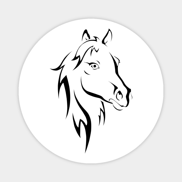 Horse Head Silhouette Magnet by GR-ART